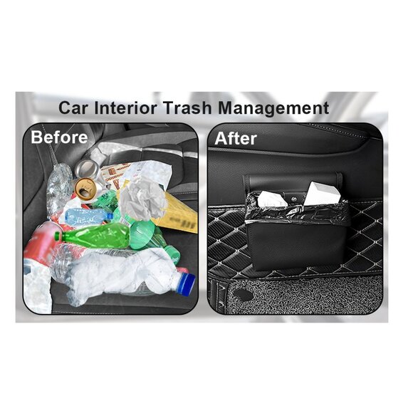 Leather Car Trash Can - Picture 3 of 4